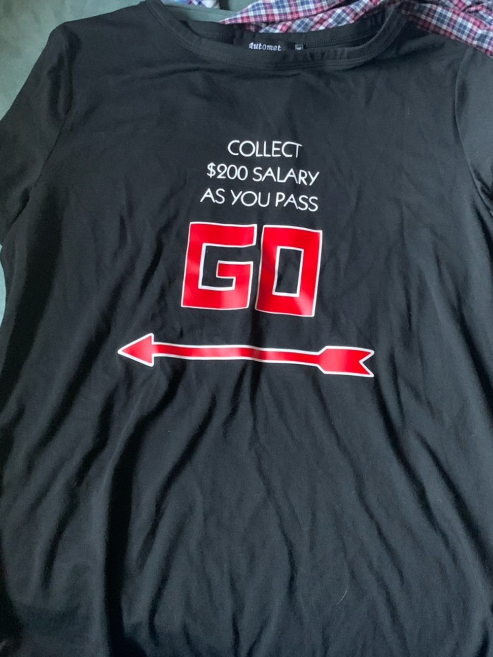 Collect $200 Salary "GO" Graphic Tee - Black & Red